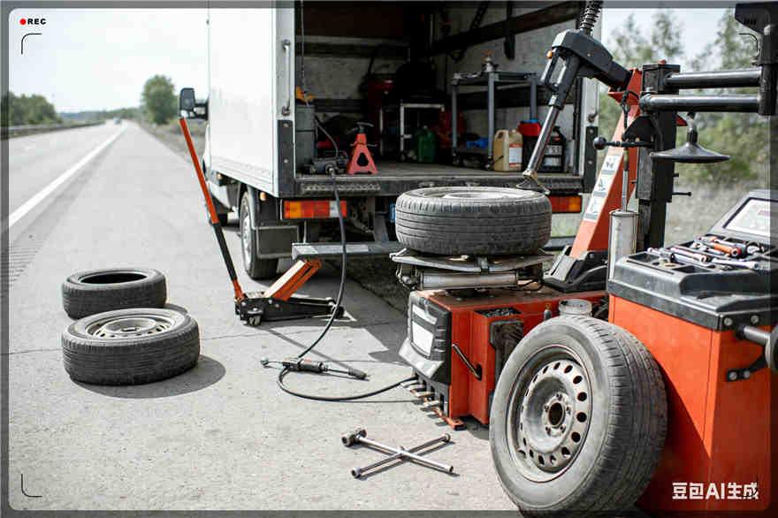 井陉矿扎胎道路救援-流动补胎