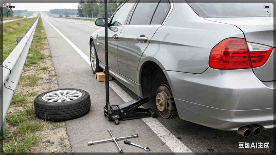井陉矿爆胎道路救援-汽车换备胎